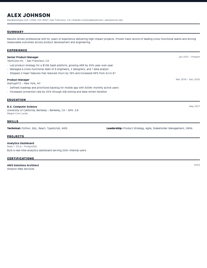 50+ Free ATS Resume Templates | HonestResume